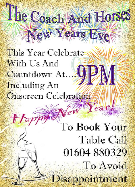 Join the Coach and Horses in Brixworth for New Year's Eve